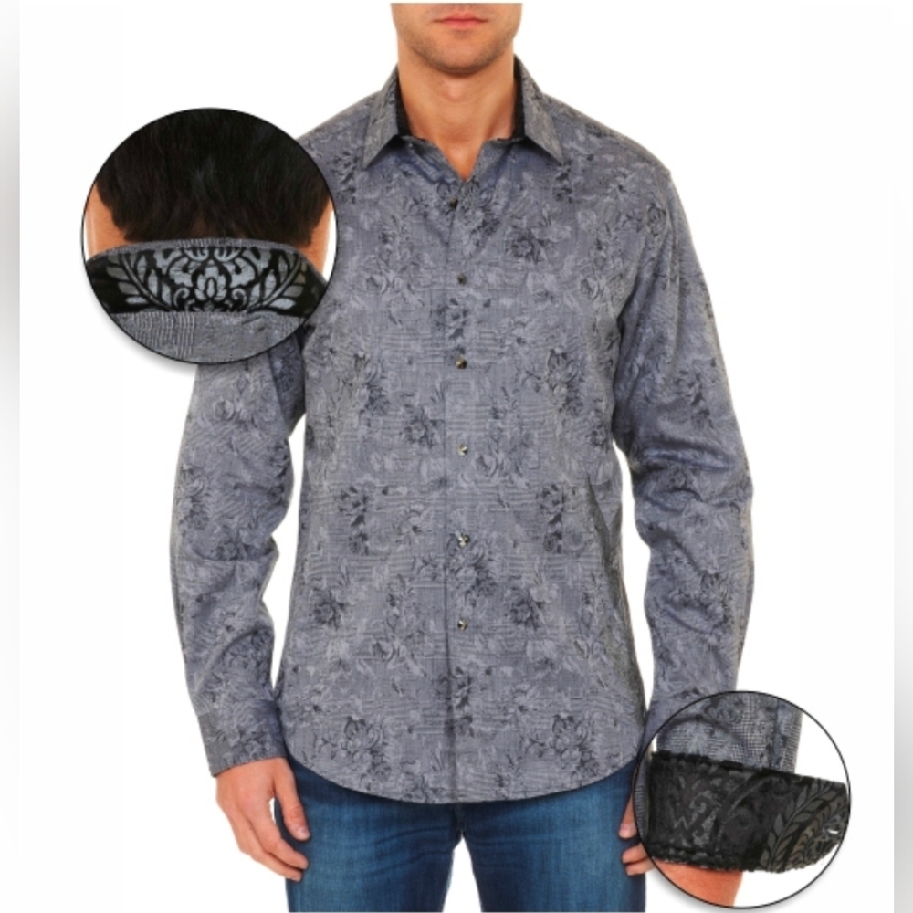 Robert Graham Limited Edition "Black Onyx" long-sleeve sport shirt Sz 2XL